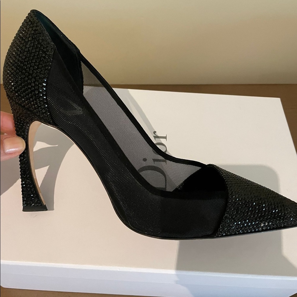 Christian Dior Suede and Satin Black Heels size 38.5 with box and dust bag - Picture 5 of 5